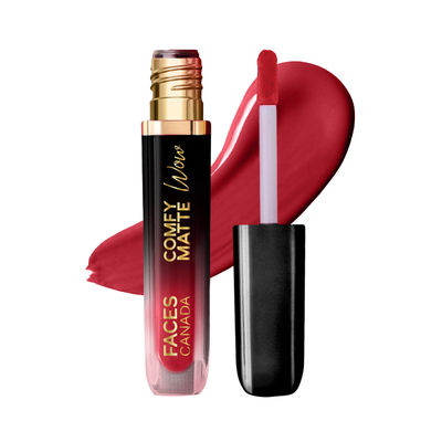 Faces Canada Comfy Matte Wow Liquid Lipstick - Ruby Rouge 03, One Swipe Application