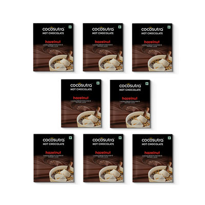 Cocosutra Hazelnut Drinking Chocolate Mix, Pack of 8 sachets
