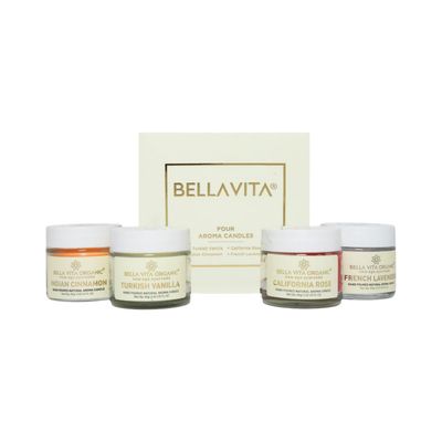 Bella Vita Organic Vanilla Candles - Cinnamon Lavender & Rose Aroma