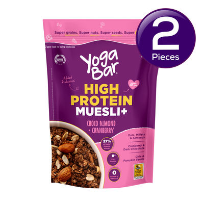 Yoga Bar High Protein Muesli (Choco Almond & Cranberry) 350 g Combo
