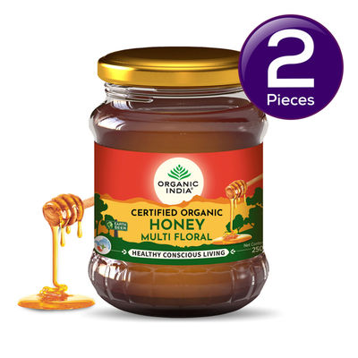 Organic India Himalayan Multi Floral Honey, 100% Pure, Natural & Organic Honey 250 g Combo