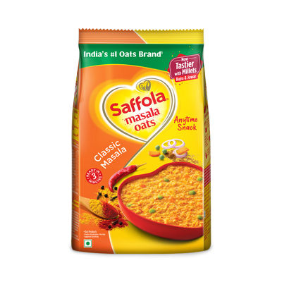 Saffola Masala Oats |Classic Masala | Anytime Snack | Ready in 3 mins | Millets Goodness
