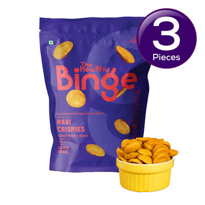 The Healthy Binge Ragi Baked Chips Cajun Spice -High Protein & Fibre 40 g Combo