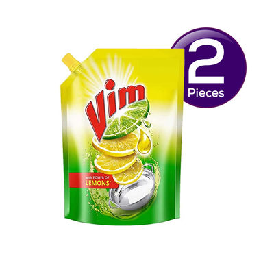 Vim Dishwash Liquid Gel Lemon Refill Pouch 2 l Combo
