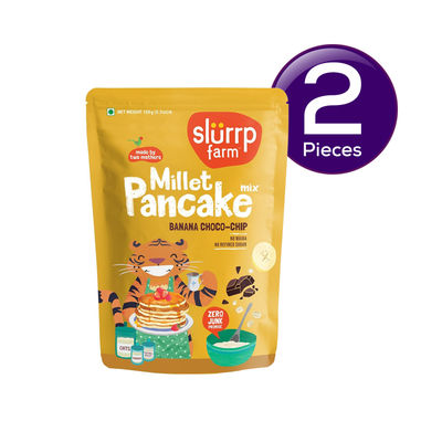 Slurrp Farm Millet Eggless Pancake Mix With Banana Choco Chip | No Maida | Healthy Breakfast 150 g Combo