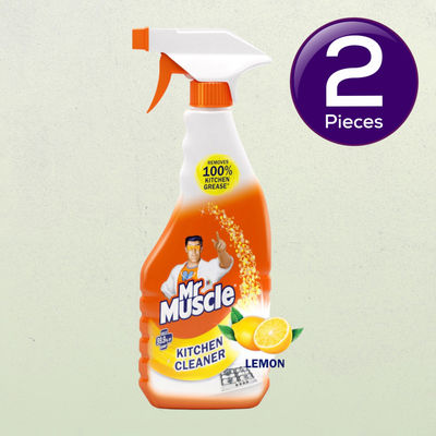 Mr. Muscle Kitchen Cleaner Spray, Fresh Lemon, Removes 100% Kitchen Grease 450 ml Combo