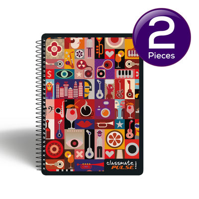 Classmate Single Line Spiral Notebook (297 x 210mm, Assorted Design) 1 pc Combo