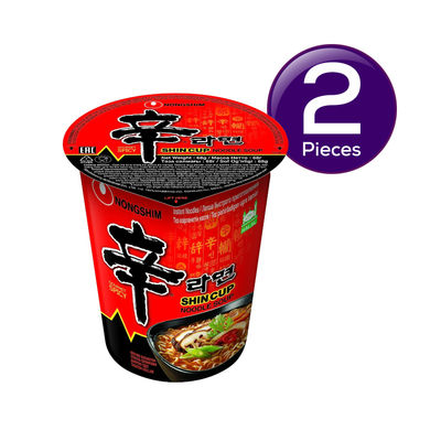 Nongshim Korean Shin Cup Noodle Soup Non Veg 68 g Combo