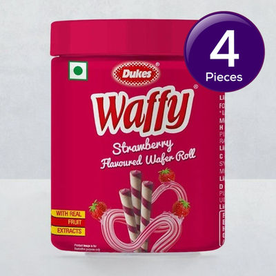 Dukes Waffy Strawberry Roll 250 g Combo