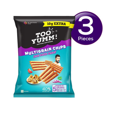 Too Yumm! Dahi Papdi Chaat Multigrain Chips | Protein Snack For Movies, Games, Parties & More 75 g Combo