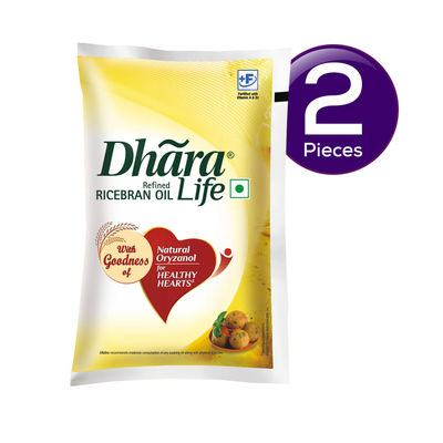Dhara Life Refined Ricebran Oil | Pouch 1 l Combo