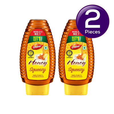 Dabur HoneyÂ Squeezy, 100% Pure World's No.1 Honey BrandÂ â€“Â Buy 1 Get 1 Free 225 gms Combo