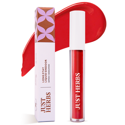 Just Herbs Pigmented Smudge & Sweat Proof Quick Dry Liquid Sindoor (Ruby Red)