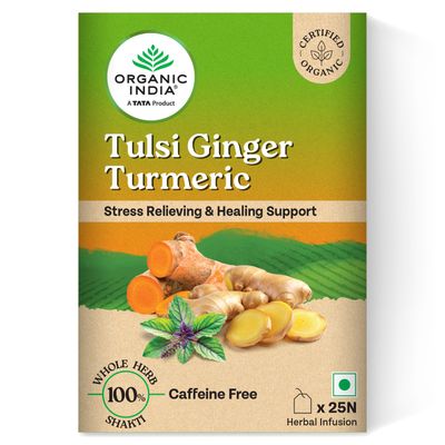 Organic India Tulsi, Ginger and Turmeric Organic Herbal Tea