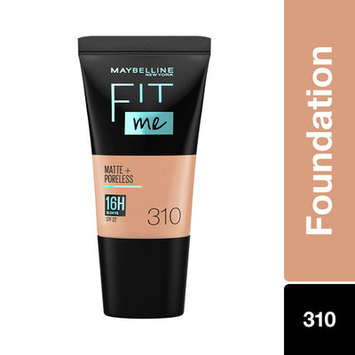 Maybelline New York Fit Me Matte+Poreless Liquid Foundation Tube, 310 Sun Beige