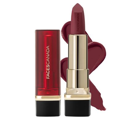 Faces Canada Comfy Matte Creme Lipstick - Sip Of Wine 06, 8HR Long Stay | Intense Color