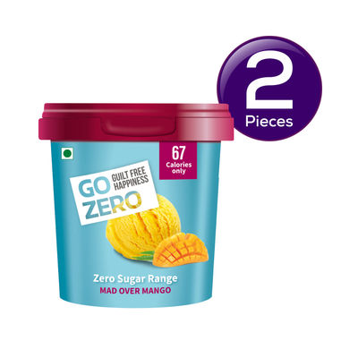 Go Zero Mad Over Mango Low Calorie Guilt Free Ice Cream Cup 100 ml Combo