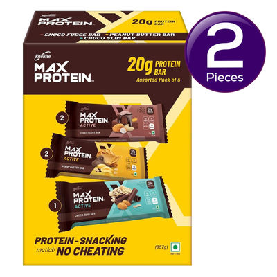 RiteBite Max Protein 20g Protein Bar Active Assorted (Pack Of 5) 357 g Combo