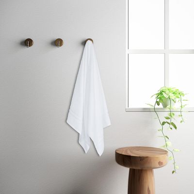 Welspun Solid White 100% Cotton Quik Absorbent Bath Towel For Men And Women
