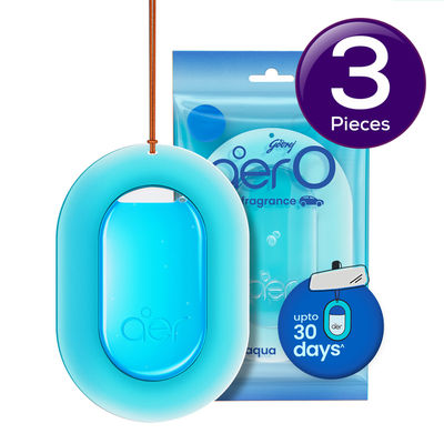 Godrej Aer O - Hanging Car Air Freshener - Cool Aqua 7.5 g Combo