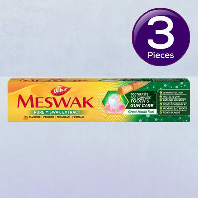 Dabur Oral Care Meswak Complete (2 Paste, 1 Toothbrush) Pack Toothpaste 100 g Combo