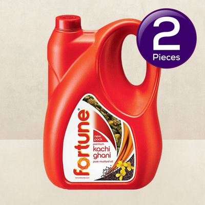 Fortune Kachi Ghani Pure Mustard Oil | Jar 5 l Combo