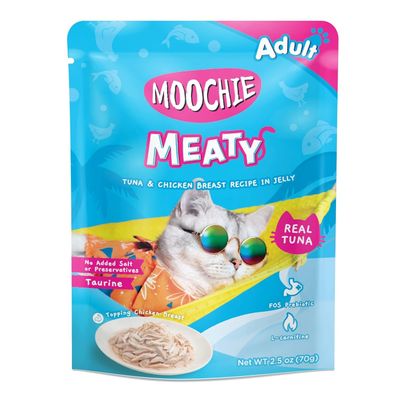 Moochie Meaty Wet Food Tuna & Chicken Breast Recipe In Jelly For Cats