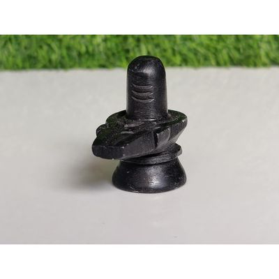 Divine Vibes Black Marble Stone Shivling