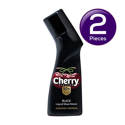 Cherry Black Shoe Polish, Liquid Shoe Shiner 75 ml Combo