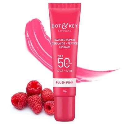 Dot & Key Ceramide & Peptide Barrier Repair Lip Balm Spf 50, Pa+++ Plush Pink