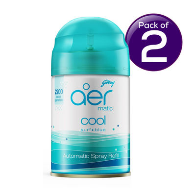 Godrej aer Matic Refill - Automatic Room Fresheners - Cool Surf Blue 225 ml Combo