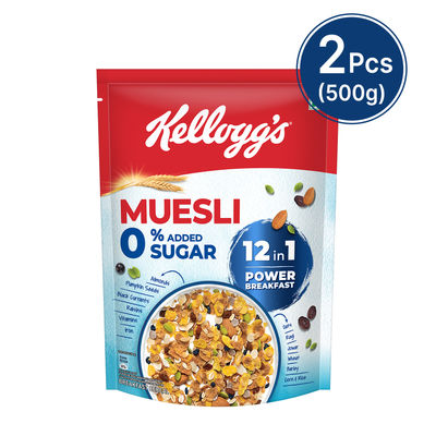 Kellogg’s Muesli 0% Added Sugar | 12-in-1 Power Breakfast | India’s No. 1 Muesli 500 gms Combo