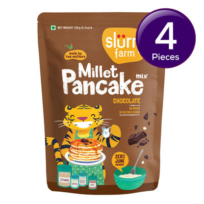 Slurrp Farm Millet Eggless Pancake Mix Chocolate No Maida | Healthy Breakfast | Kids and Adults 150 g Combo