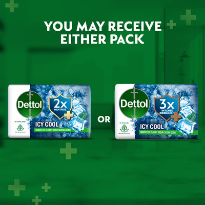 Dettol Icy Cool Bathing Soap Bar with 3X Menthol