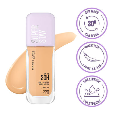 Maybelline New York Super Stay Lumi Matte Liquid Foundation, 220