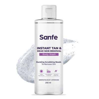 Sanfe Instant Tan & Dead Skin Removal Exfoliating Body Wash | Visibly Removes Tan