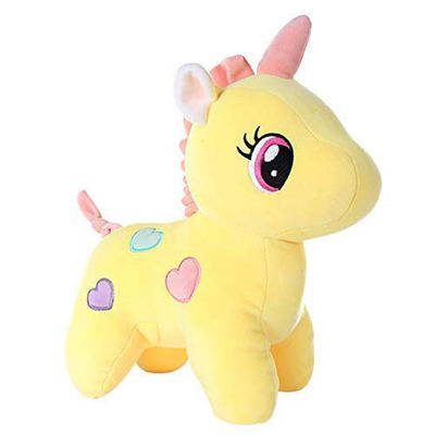 Babique Unicorn Plush Soft Toy Cute Kids Birthday Animal Baby Boys/Girls (25 cm, Yellow)