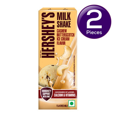 Hershey's Milkshake Cashew Butterscotch Ice Cream Flavor 180 ml Combo