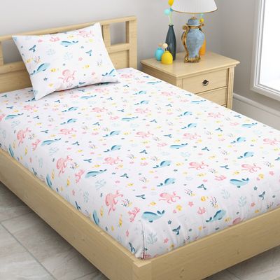 Haus & Kinder Under The Sea Single Bedsheet - 100% Cotton (250x225cm)