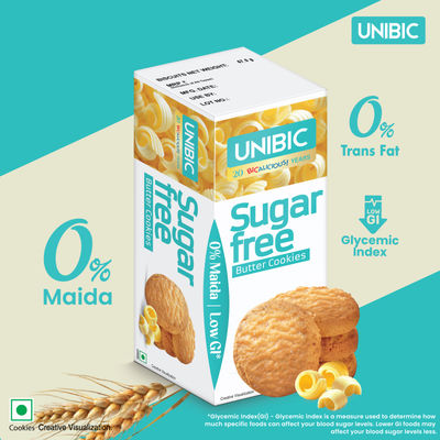 Unibic Sugar Free Butter Cookies | 0% Maida | Low GI