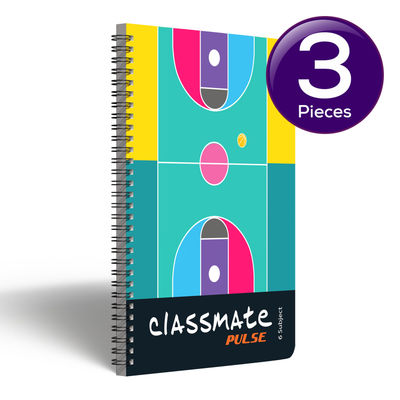 Classmate PULSE Notebook - 240 X 180 mm, 300 Pages, Unruled - Assorted 1 pc Combo