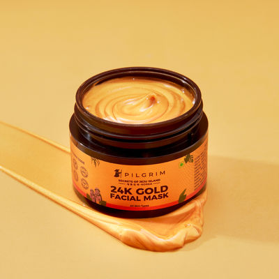 Pilgrim 24K Gold face mask for Glowing skin, Boosts Collagen and Restores Skin Radiance, For Men & Women