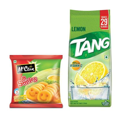 Mccain Smiles(415gms) & Tang Lemon Instant Drink Mix(500gms) Combo