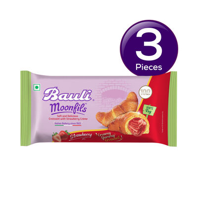 Bauli Moonfils Croissants Strawberry (Veg) 50 g Combo