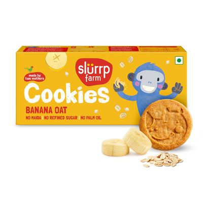 Slurrp Farm Banana Oat Cookies - No Maida & No refined Sugar, 88 gm