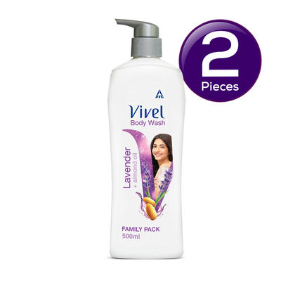 Vivel Body Wash Lavender & Almond Oil Shower For Women And Men 500 ml Combo