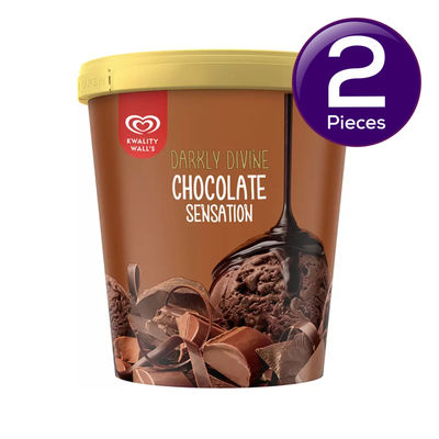 Kwality Wall's Darkly Divine Chocolate Sensation Tub 700 ml Combo