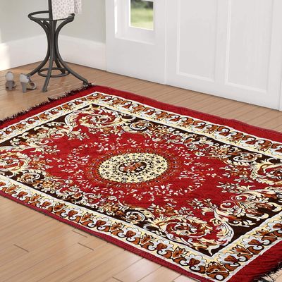 Kuber Industries 4x2 Feet Superfine Velvet Carpet | Rug for Living Room | Bedroom | Maroon