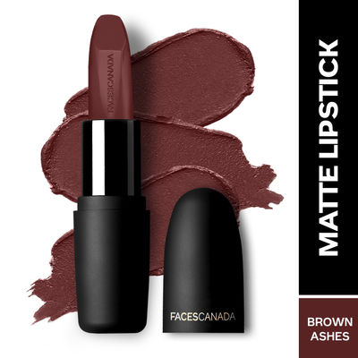 Faces Canada Weightless Matte Finish Lipstick - Brown Ashes 25 | Intense Color