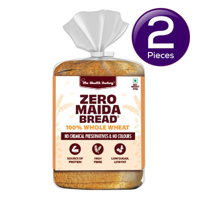 The Health Factory Zero Maida Bread - 100% Whole Wheat 350 g Combo